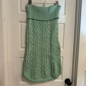 Green Cable Knit Dog Sweater – XL – NWOT – Cozy Winter Pet Apparel